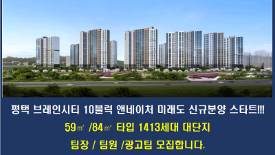 평택브레인시티 10BL 앤네이처 미래도 팀장.팀원모집