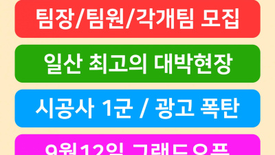 ▣일산 덕이동 민간임대아파트▣팀장, 직원, 각개 모집▣